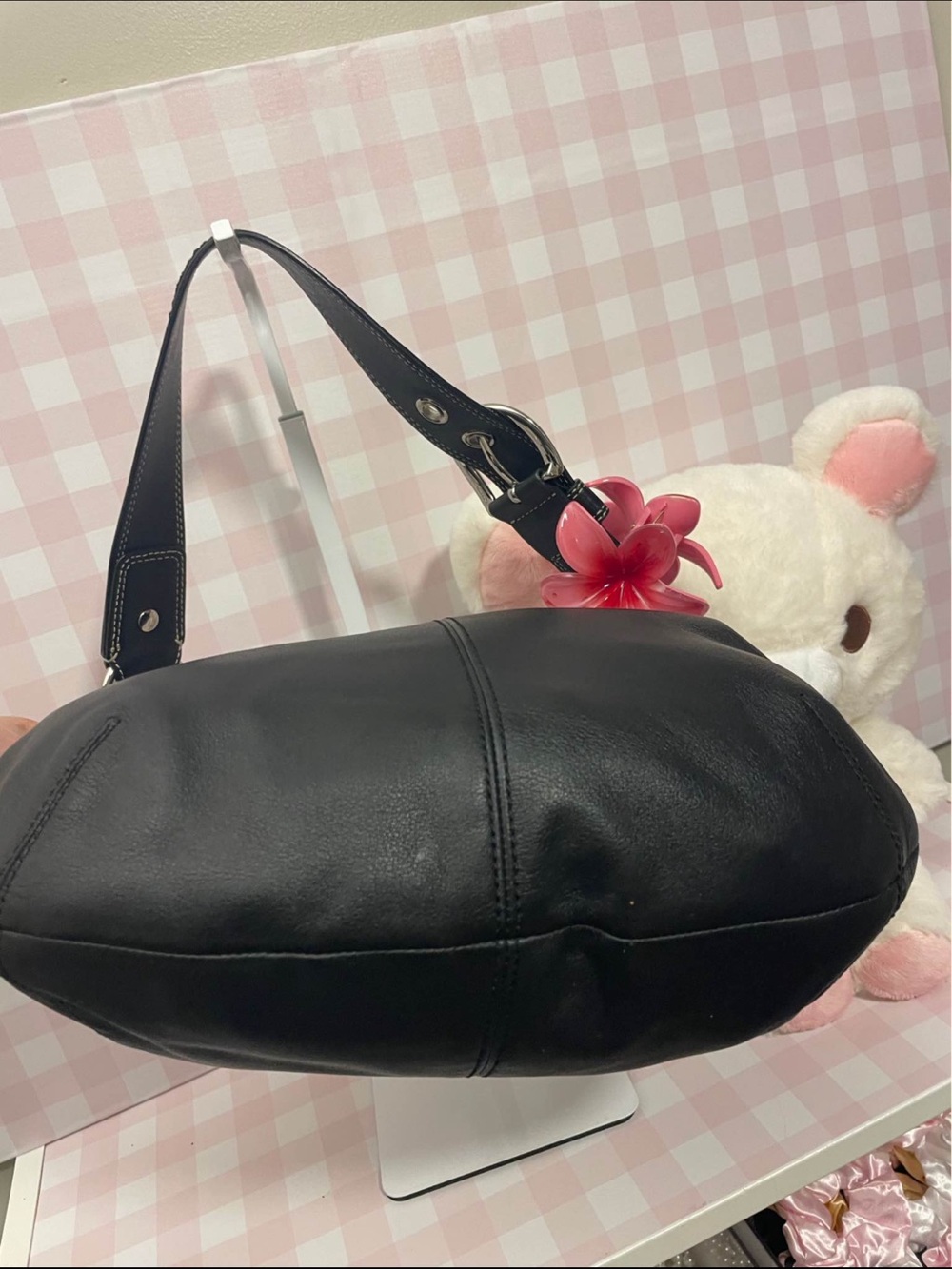 coach black leather hobo shoulder bag - Picture 5 of 8
